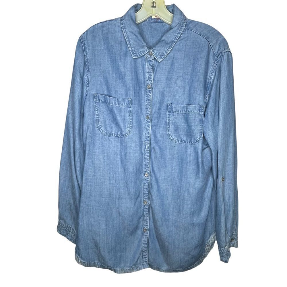 Reba Blouse with Raw Hem‎